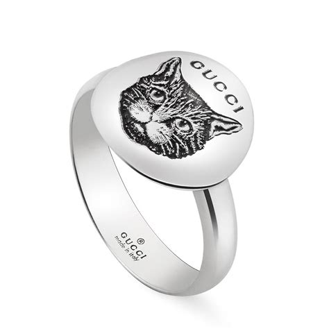 gucci wide feline silver ring|blind for love Gucci earrings.